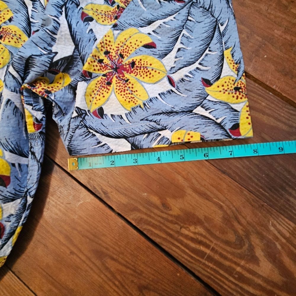 J.Crew 1/4 Button Shirt Re-Imagined Seersucker Floral Hawaiian Classic Men Sz L - Picture 10 of 11